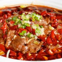 G4. Boiled Sliced Beef in Hot Chili Oil (水煮肉片) · Hot & Spicy. Options:  Chicken, Pork or Beef. Please leave comments on meat option (肉类选择：鸡、牛...