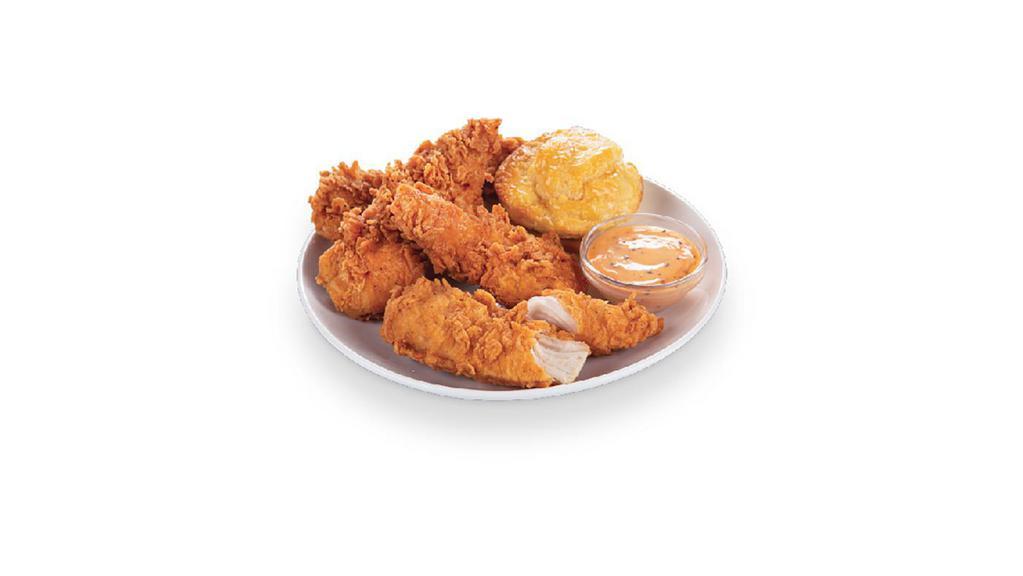 6 Pieces Cajun Tenders Combo · Combo includes one biscuit. Choice of 2 Dipping Sauces