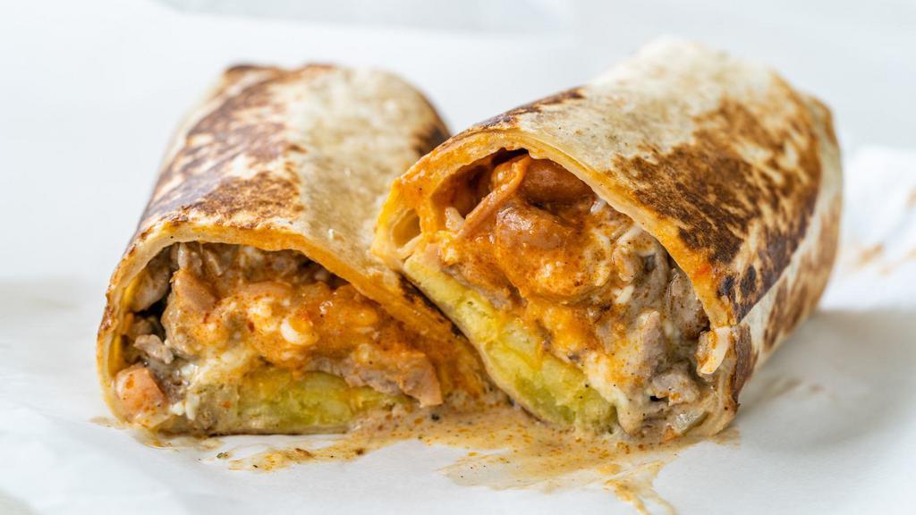 Eggs, Cheese, Jalapeño & Salsa Burrito · Fresh cooked scrambled eggs mixed with melted cheese, chopped Jalapeños and fresh salsa.