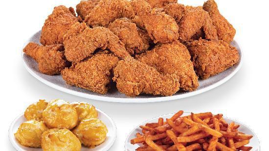 Cajun Tenders Family Meal (12 Pcs.) · Served with 12 pieces cajun tenders, six biscuits and family wedges.