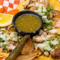 Tacos.-Beef,Chicken,Marinate Pork,Fried Pork · Onion , cilantro  and your choice of meat,