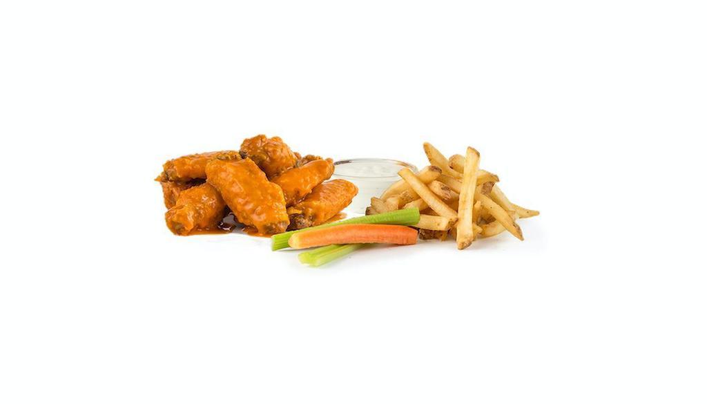 8 Wing Combo · 8 wings, a choice of 2 flavors, 2 house-made sauces, fries and carrots and celery.