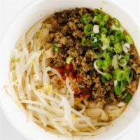 Biang Biang Noodle / 油泼面 · Spicy and Sour Noodle with Ground Chicken with Szechuan Pickle Vegetable, Cabbage. / 陕西特色美食，...