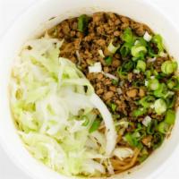 Dan Dan Noodle / 担担面 · Ground Chicken with Sezchuan Pickle Vegetable, Sesame Paste, Chili Oil and Cabbage
鸡肉芽菜臊子，四川...