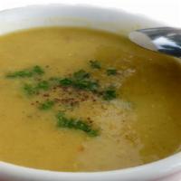 Red Lentil Soup · Made with red lentil bean.  Prepared daily from scratch using market fresh products    (Vega...