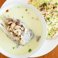 Mansaf  · Lamb  cooked with aged yogurt, served  with rice.