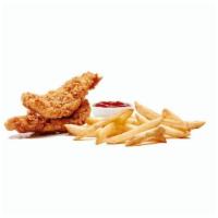 Lil' Tender Box · 2 Crispy Chicken Tenders, served with a choice of side and a craft beverage.