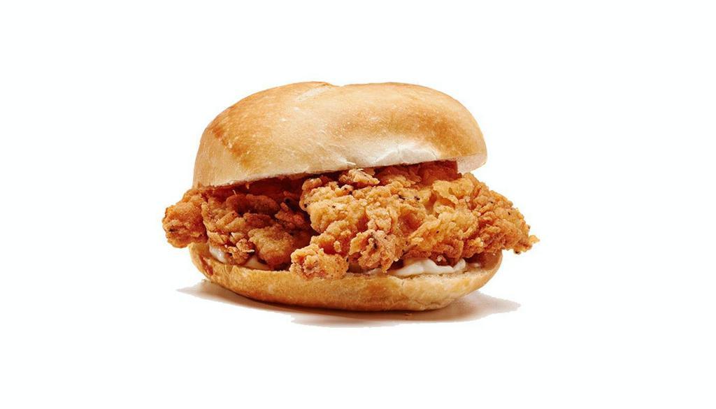 Lil' Cluck  · Crispy Chicken & mayo served on a mini house-baked roll. Served with a choice of side and a craft beverage.