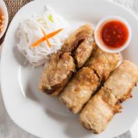 3. Cha Gio (Summer Rolls) (3 Pcs) · Deep fried roll has minced pork and shrimps, woodear mushrooms, taro roots, jicama and shred...