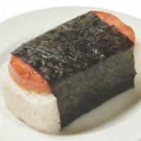 Grilled Spam Musubi · Grilled Spam with a Scoop of White Rice Topped with our Special L&L BBQ Sauce and Wrapped wi...