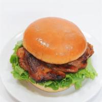 BBQ Chicken Sandwich · BBQ Chicken with Onion, Lettuce, Tomato, Ketchup, and Mayo.