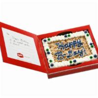 Big Cookie Cake (Cookie Card) · Semi-sweet chocolate chip. An edible Cookie card with Personalized greeting. Serves four.

P...