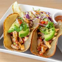 Grilled Mahi Mahi (2-Tacos) · 2 Tacos with our Hand-made  own organic quinoa tortilla filled with   Fresh Pico de Gallo,  ...