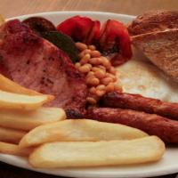 Chieftain Irish Grill · The classic Irish breakfast with two fried eggs, Irish sausage, Irish bacon, black and white...