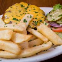 The Original Chieftain Burger · ½ pound angus beef patty grilled with melted cheddar cheese, smoked bacon, grilled onions an...