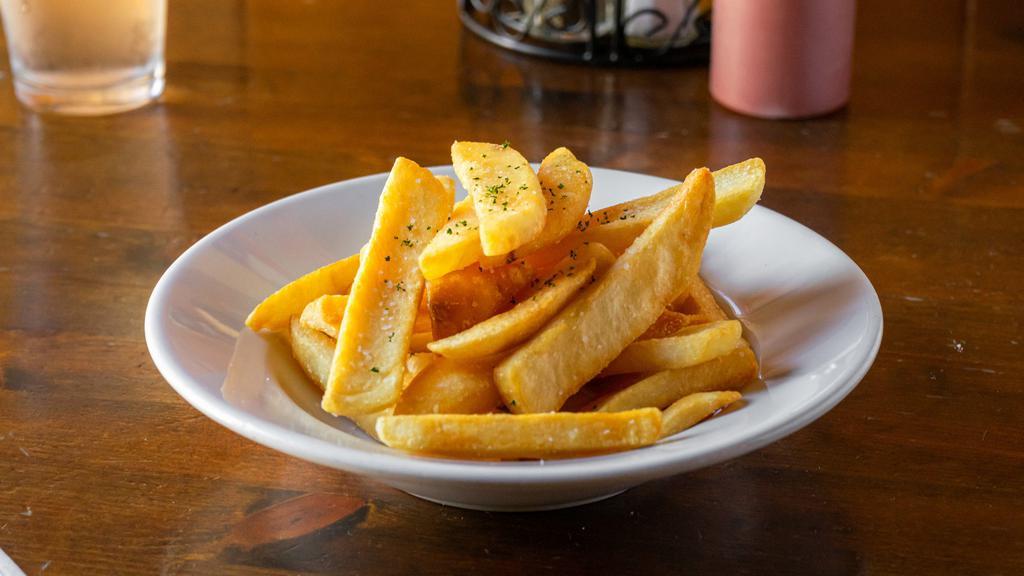 Steak Cut Pub Fries · Add garlic, cheese or rich curry sauce $2.50 Make it 