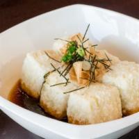 Agedashi Tofu · Deep fried tofu with dashi sauce(*Bonito flake).