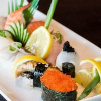 Nigiri Sushi · 10 pcs of isolated nigiri sushi. Chef's choice.
