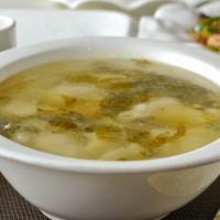 Sichuan Cabbage & Fish Soup 四川泡菜魚片湯 · Gluten free.