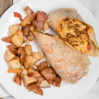 Burrito · Two scrambled eggs, sour cream, mozzarella, homefries.