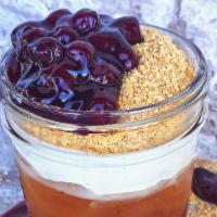 Blueberry Crumble · Raw honey Black Tea topped with crushed graham crackers and blueberry compote. 
*Note: Conta...