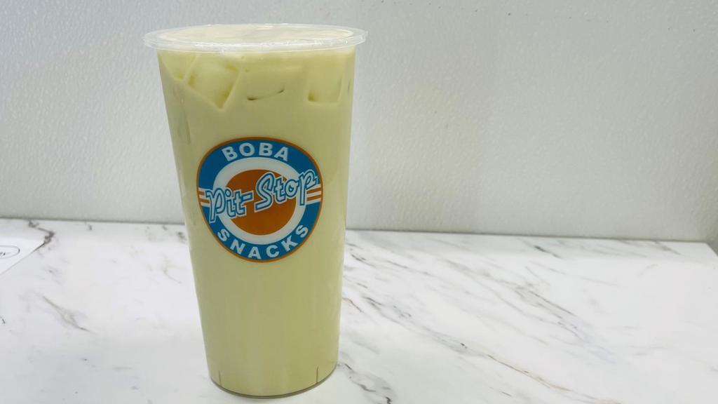 Honey Green Milk Tea · Organic green tea sweetened with honey, cane sugar,  topped with fresh milk

*BOBA NOT INCLUDED