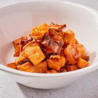 Sweet Potatoes · Sweet potatoes with salt and extra virgin olive oil. Good for: gluten-free, paleo, vegan, ve...