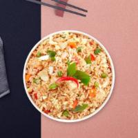 Balmoral Basil Fried Rice · Spicy fried rice Thai style with egg, onions, bell peppers, fresh chili, garlic, and Thai ba...