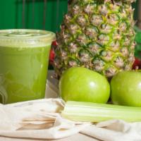 Green Energy Juice · Boost brain power with: spinach, kale, green apples, celery, cucumber, lemon and ginger.
