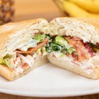 Chicken Bacon Avocado Sandwich · Slice chicken breast with  Avocado tomato, onions ,pickles  mayo and mustard served with You...