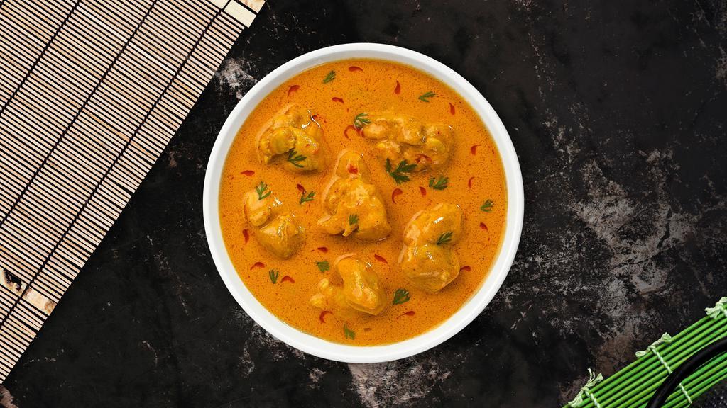 Chicken Korma · Chicken cooked in a mildly creamy curry.
