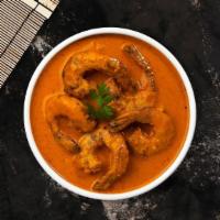 Prawn Curry · Prawns cooked in tomato curry sauce.