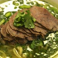Mustard Green Beef Soup Noodle （雪菜牛肉湯麵） · 
