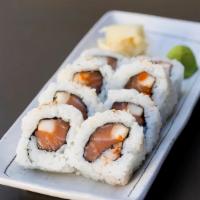 Spicy Salmon Roll · Spicy salmon cucumber scallion inside out sesame
