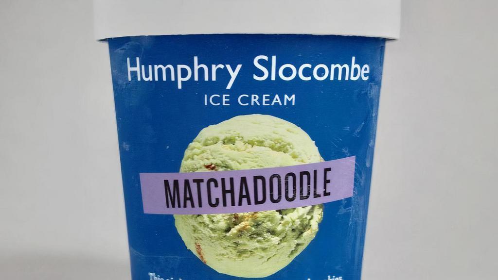 Matchadoodle · Green tea ice cream with house-made snickerdoodle cookies.