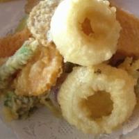 Vegetable Tempura (8 pcs) · Deep-fried vegs with tempura.