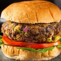 Impossible Burger · 1/3 lb. Vegan patty with roasted garlic olive oil, lettuce, tomato, onion, and vegan mayo on...