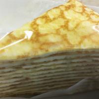 Vanilla Crepe Cake · Many many thin layers of thin pancakes with vanilla fillings to make up this Crepe Cake.  De...