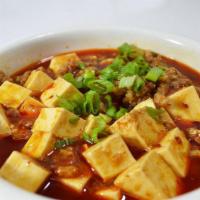 V6. Ma Po Tofu with Meat (Szechuan Style) · Spicy 麻婆豆腐(肉) (辣味）