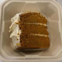Stevie B's Carrot Cake · Homemade carrot cake with cream cheese frosting.