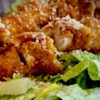 Caesar Salad + 1 Sauce · Romaine Lettuce, Parmesan Cheese, Crouton and a dressing.