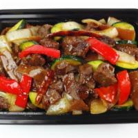 Mongolian Beef (蒙古牛肉) · Grilled Angus steak, celery, onion, bamboo shoots, chili, house brown sauce.