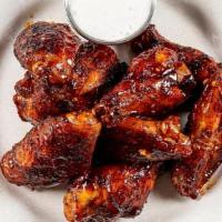 Smoked Wings · (8) Naked, house buffalo sauce or Korean angry sauce. Served with ranch or blue cheese. All ...