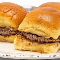 Wagyu Beef Smash Sliders · (3) – Griddled onion, american cheese, dill pickle on soft potato bun