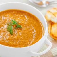 Lentil Soup · Includes pita bread, potatoes, carrots, zucchini, and spices.
