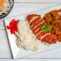 Katsu Curry · Deep-fried pork cutlet with our mildly spicy pork curry.