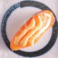 Seared Salmon Sashimi (1 Piece) · Seared salmon with spicy mayo.