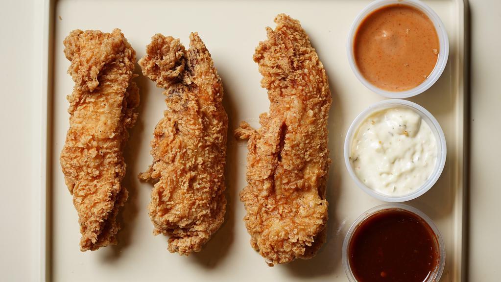 Chicken Tenders (4 Pcs) · 4 Pcs of Juicy Chicken Tenders with an option of toss .