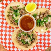 Beef Barbacoa · Mexican Street Tacos Beef Barbacoa with Onion, Cilantro and Mexican Salsas.