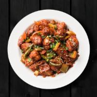 Chili Chicken Chunks · Boneless chicken marinated in Chinese sauces, fried until crispy with stir-fried lots of gin...